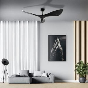מאוורר תקרה 56" SPAZIO שחור כולל שלט, מנוע DC