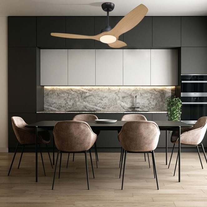 מאוורר תקרה ווסטינגהאוס 52" MONTANA שחור/מייפל עם שלט ולד מובנה 24W, מנוע DC